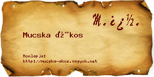 Mucska Ákos névjegykártya
